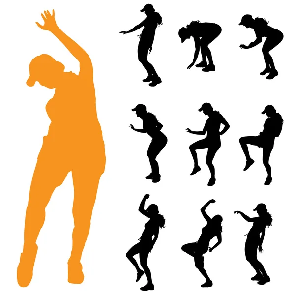 Silhouettes d'une femme — Image vectorielle