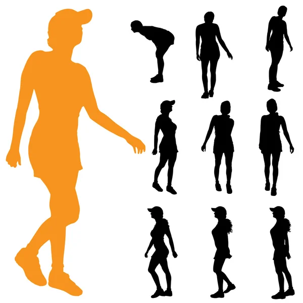 Silhouettes of a women — Stock Vector