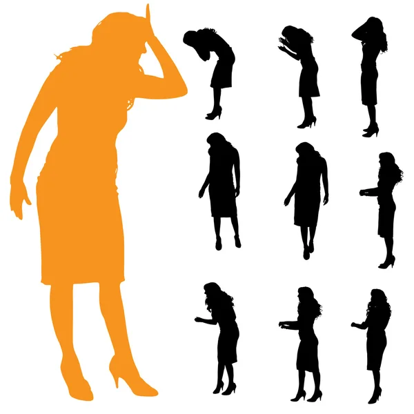 Silhouettes of a women — Stock Vector