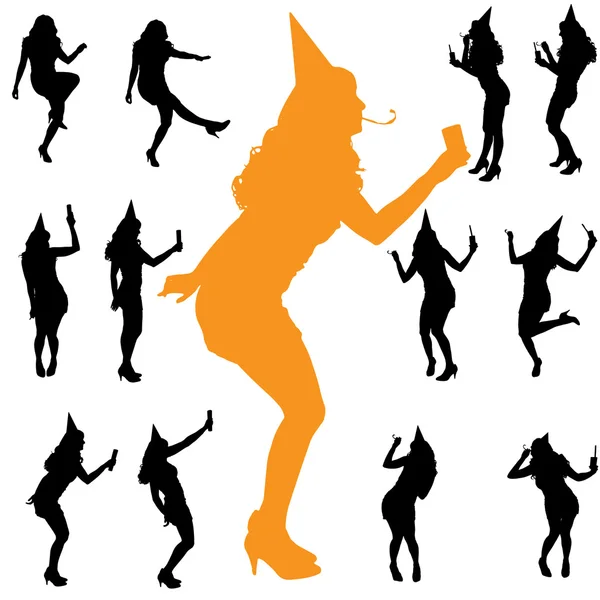 Silhouettes  of a women — Stock Vector