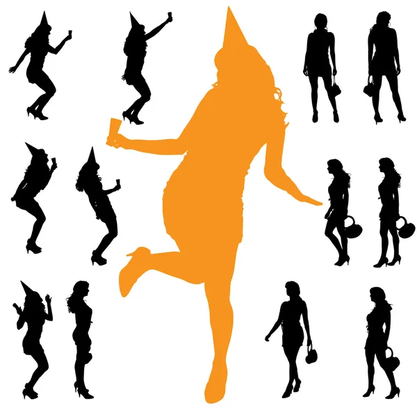 Silhouettes  of a women — Stock Vector