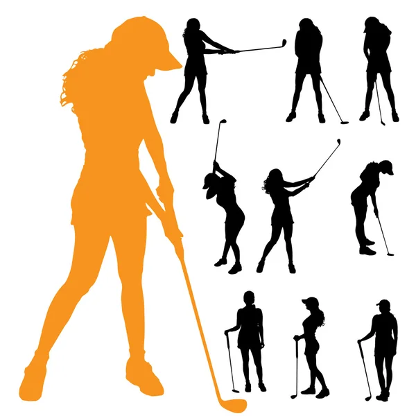lady golfer silhouette