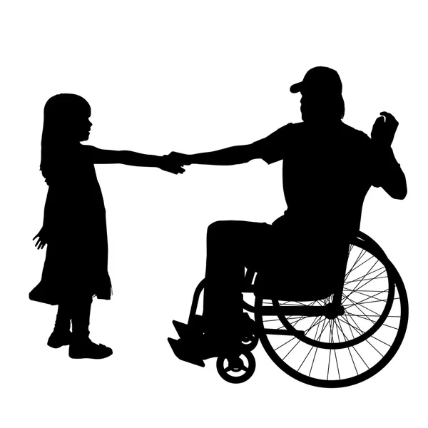 Człowiek, który jest na wózku inwalidzkim — Wektor stockowy