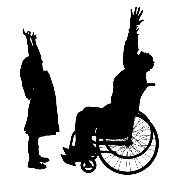 Man die in een rolstoel zit — Stockvector