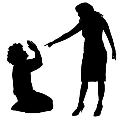 Siluet savunuyor Çift