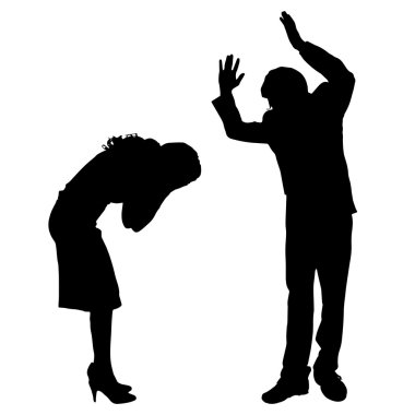 Siluet savunuyor Çift