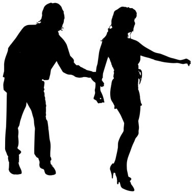 Siluet savunuyor Çift