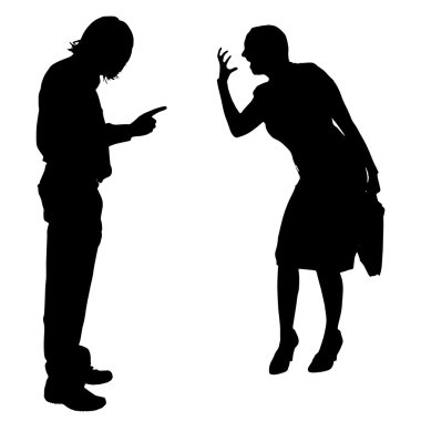 Siluet savunuyor Çift