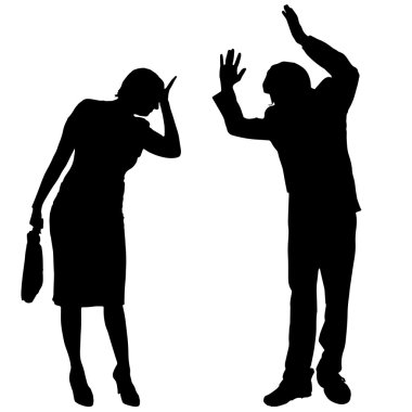 Siluet savunuyor Çift