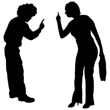 Siluet savunuyor Çift