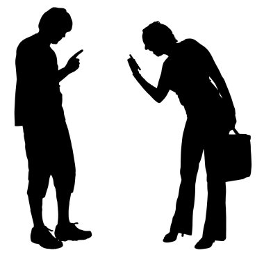 Siluet savunuyor Çift