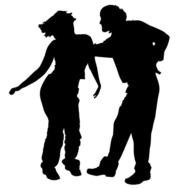 Silhouette de couple qui argumente — Image vectorielle