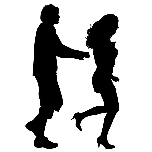 Silhouette of couple who argues — Stock Vector