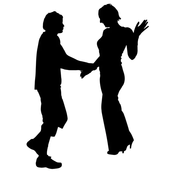 Silhouette of couple who argues — Stock Vector