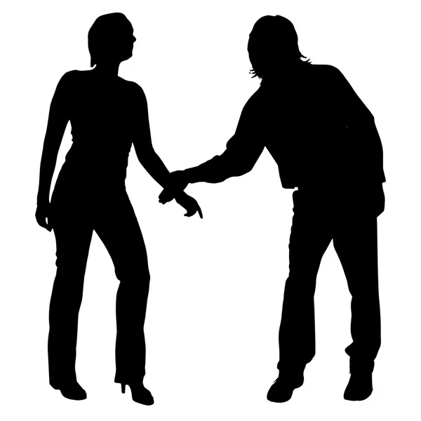 Silhouette de couple qui argumente — Image vectorielle