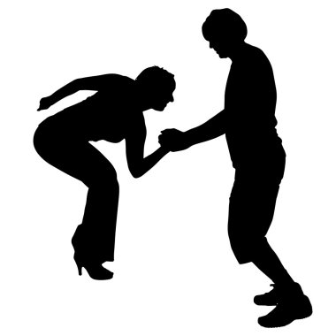 Siluet savunuyor Çift