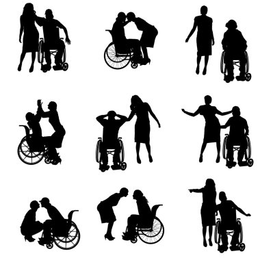 Tekerlekli sandalye insanlar.