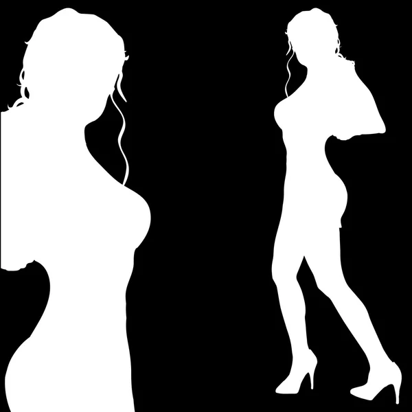 Silhouette of a women — Stock Vector