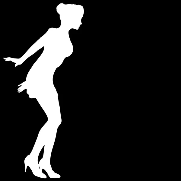 Silhouet van een vrouw. — Stockvector