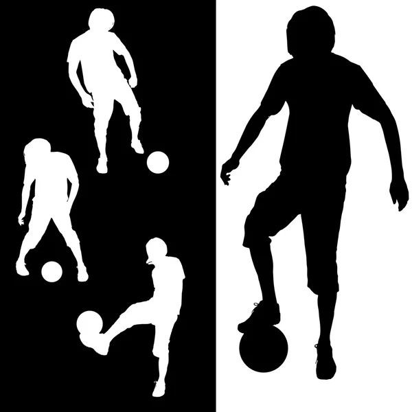 Человек, который играет в футбол . — стоковый вектор