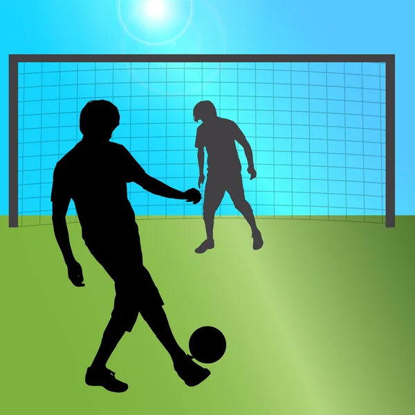Homme qui joue au football . — Image vectorielle
