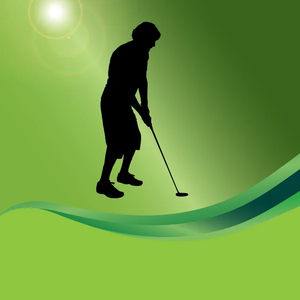 Hombre jugando al golf . — Vector de stock