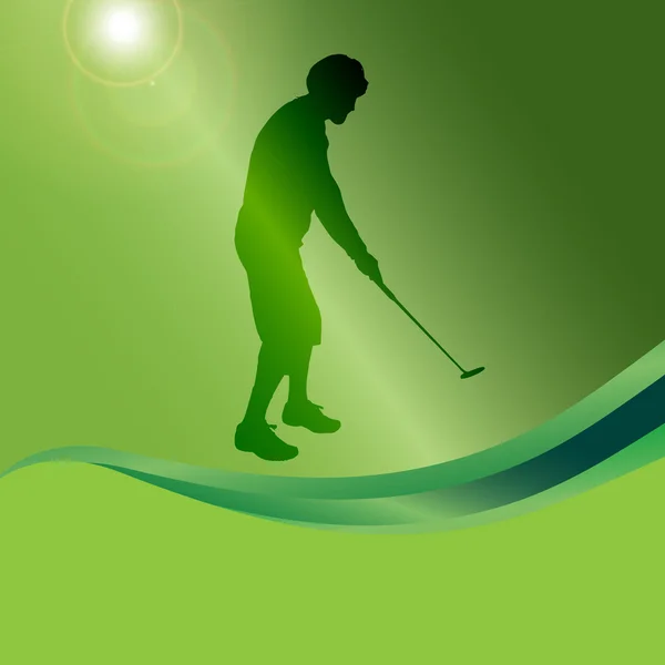 Hombre jugando al golf . — Vector de stock