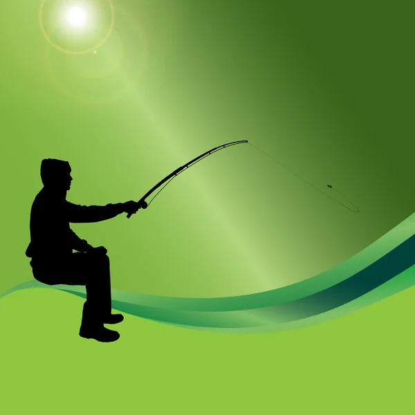Человек, который рыбачит . — стоковый вектор