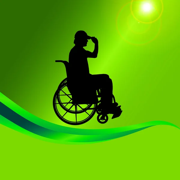 Man in a wheelchair. — Stock Vector