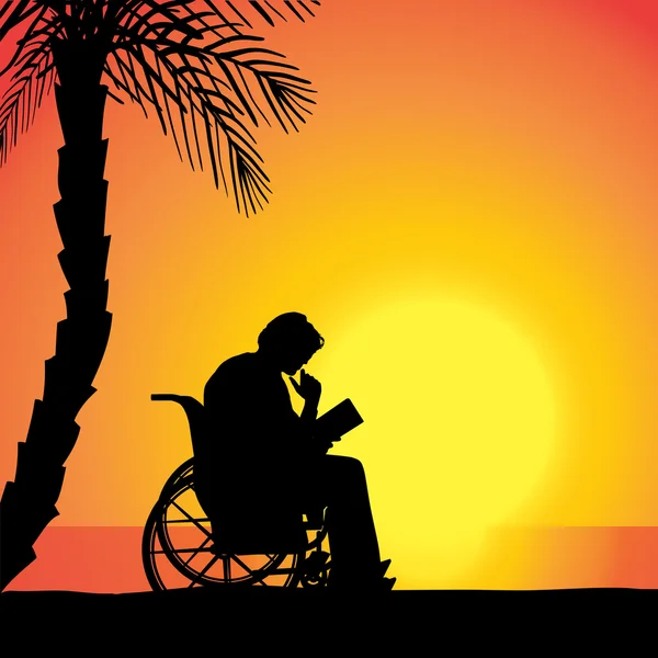 Homme en fauteuil roulant — Image vectorielle