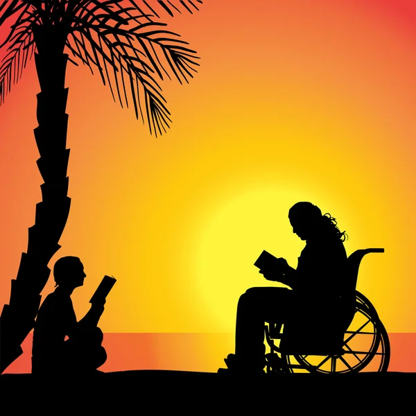 Ludzie, którzy są w wózki inwalidzkie. — Wektor stockowy