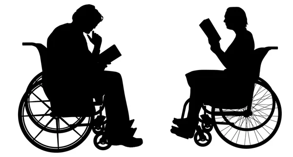 Personnes en fauteuil roulant . — Image vectorielle