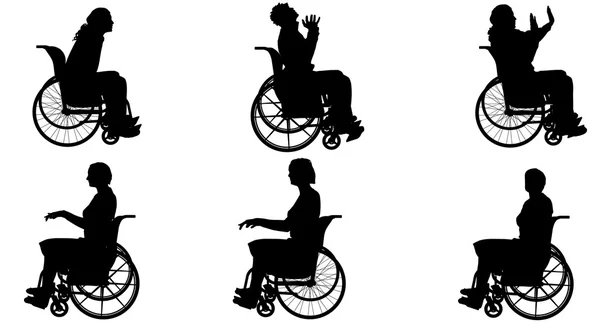 People who are in wheelchairs. — Stock Vector