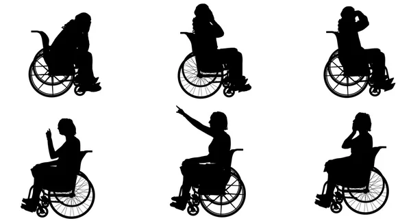 Personnes en fauteuil roulant . — Image vectorielle