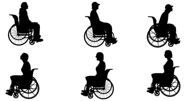 Människor som är rullstolsburna. — Stock vektor
