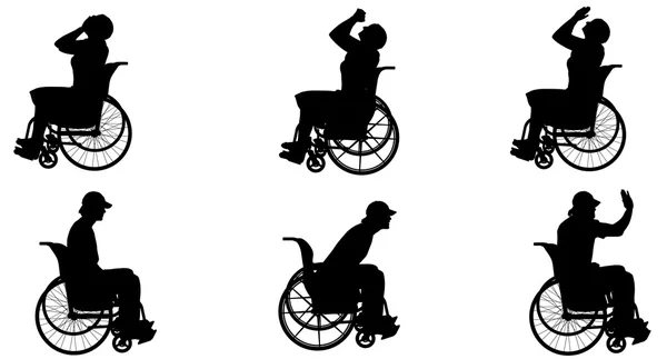 People who are in wheelchairs. — Stock Vector