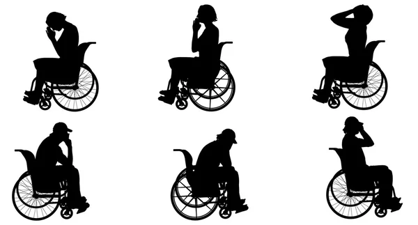 Personnes en fauteuil roulant . — Image vectorielle