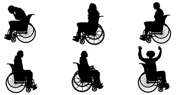 People who are in wheelchairs. — Stock Vector