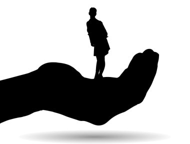 Palm'da bir kadın silüeti