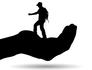 Palm'da bir kadın silüeti