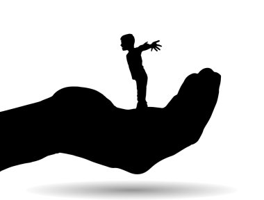 Palm'da çocuk silüeti