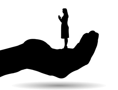 Palm'da bir kadın silüeti