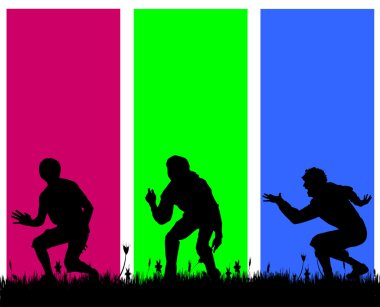 Erkeklerin dans siluetleri