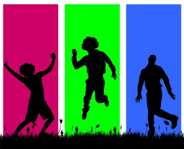 Erkeklerin dans siluetleri