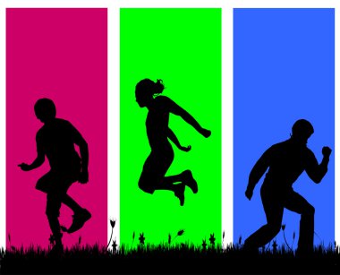 Erkeklerin dans siluetleri