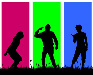 Erkeklerin dans siluetleri