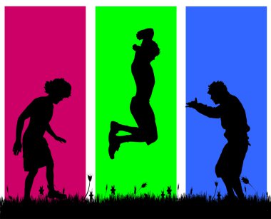 Erkeklerin dans siluetleri