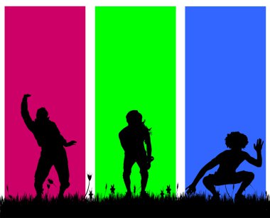 Erkeklerin dans siluetleri