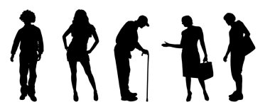 Farklı insan siluetleri.