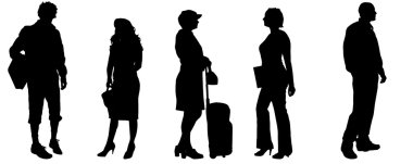 Farklı insan siluetleri.
